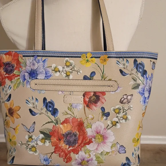 Brighton Floral Tote with Multicolor Blooms - Picture 2 of 4